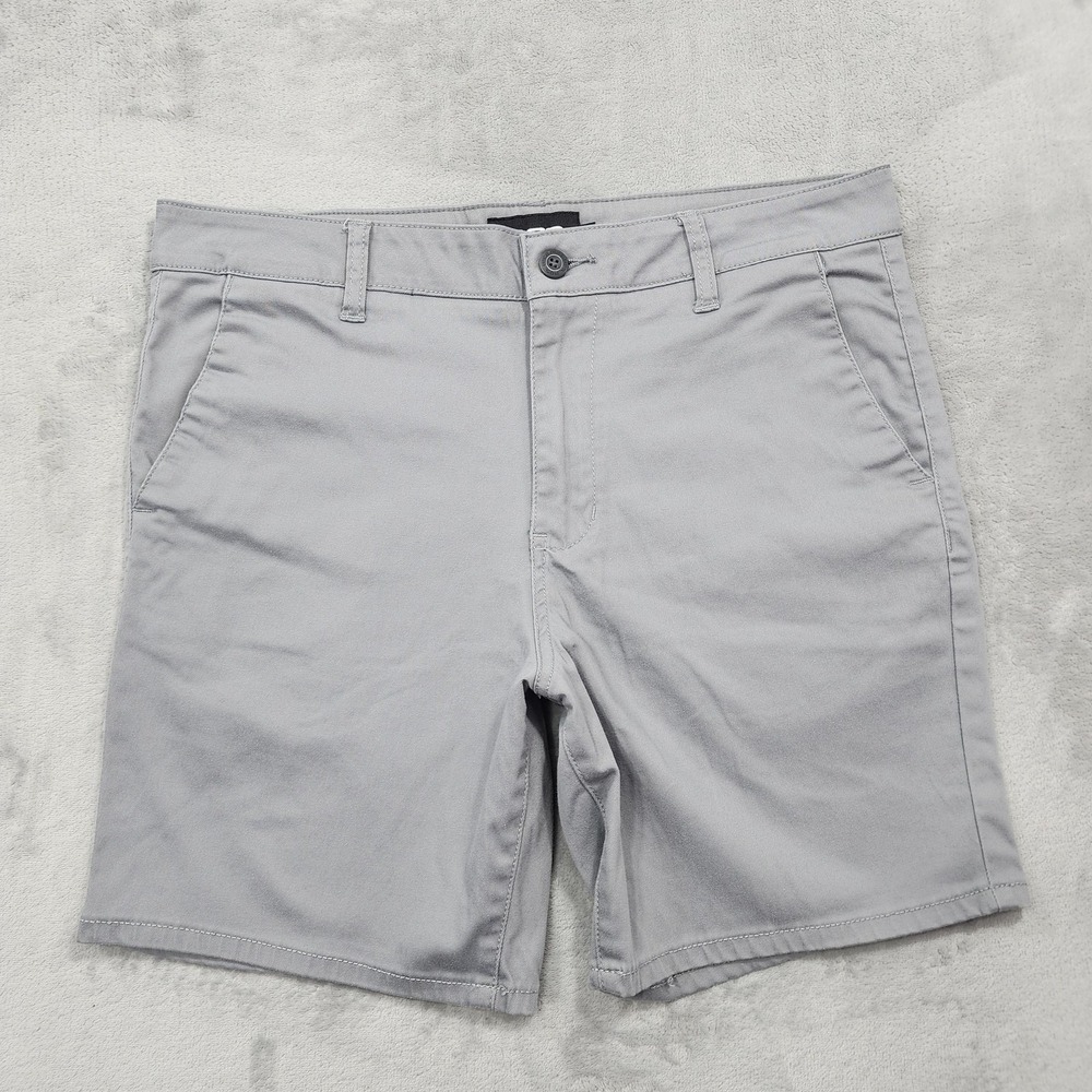 RSQ Shorts Mens 32 Gray Stretch Chino Flat Front Casual Summer Preppy Office